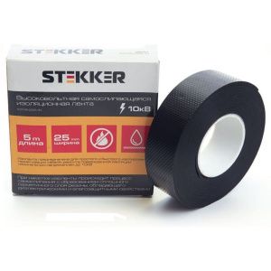 Изолента для высоковольтных проводов, самослипающаяся  STEKKER INTP8-255-10 25 мм, длина 5 м. (до10кВ) фото в интернет магазине Супермаркет света