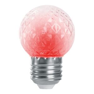 Лампа-строб Feron LB-377 Шарик прозрачный E27 1W красный