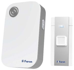 Звонок дверной беспроводной Feron E-372 Электрический 36 мелодий белый серый с питанием от батареек фото в интернет магазине Супермаркет света