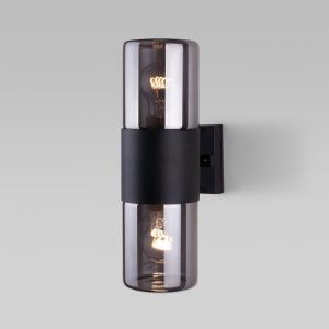 Уличный настенный светильник Roil чёрный/дымчатый плафон IP54 35125/D