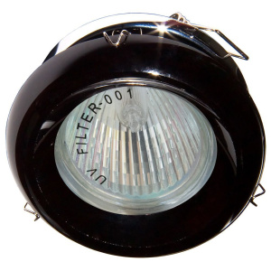 Светильник потолочный, JCDR G5.3 с черным стеклом, хром, с лампой, DL225-BK