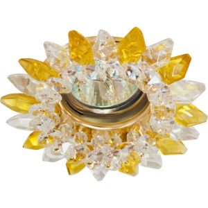 Светильник потолочный, MR16 G5.3 с прозрачным-желтым стеклом, золото, с лампой, CD2315