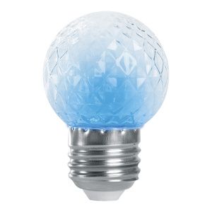 Лампа-строб Feron LB-377 Шарик прозрачный E27 1W синий фото в интернет магазине Супермаркет света