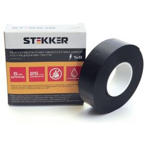 Изолента для высоковольтных проводов, самослипающаяся  STEKKER INTP8-255-1 25 мм, длина 5 м. (до1кВ) фото в интернет магазине Супермаркет света