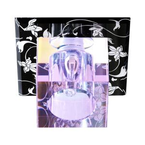 Светильник потолочный, JCD G9 с прозрачным-розовым стеклом, черный-белый, с лампой, CD88
