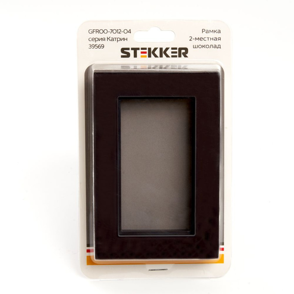 Рамка  2-местная (без перемычки) STEKKER, GFR00-7012-04, серия Катрин, шоколад фото в интернет магазине Супермаркет света