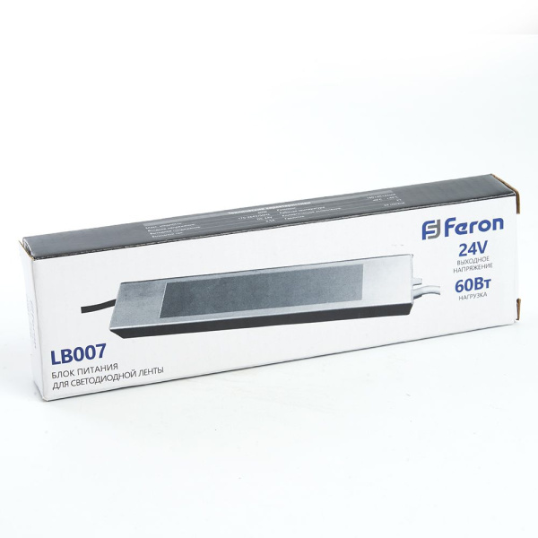 Трансформатор электронный для светодиодной ленты 60W 24V (драйвер), LB007 фото в интернет магазине Супермаркет света