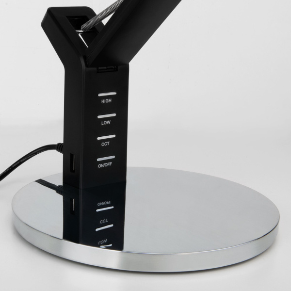 Светодиодная настольная лампа 80426/1 черный / серебро фото в интернет магазине Супермаркет света