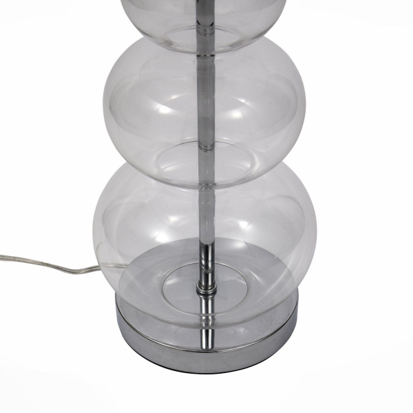 SL970.104.01 Прикроватная лампа ST-Luce Хром, Прозрачное стекло/Белый E27 1*60W (из 2-х коробок) AMPOLLA фото в интернет магазине Супермаркет света