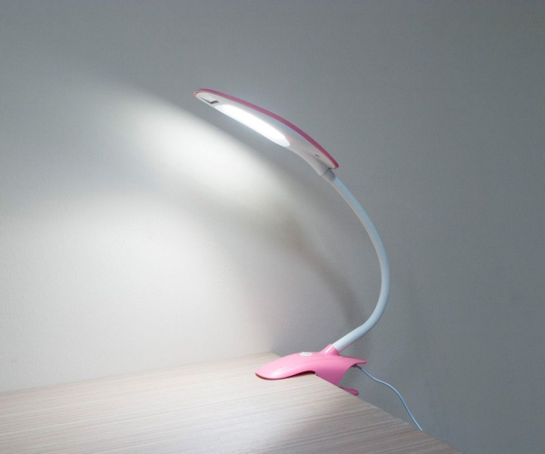 Настольный светодиодный светильник Feron DE1708 5W, розовый фото в интернет магазине Супермаркет света