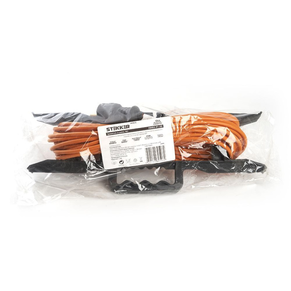 Удлинитель-шнур на рамке 1-местный б/з Stekker, HM02-02-10, 10м, 2*0,75, серия Home, оранжевый фото в интернет магазине Супермаркет света