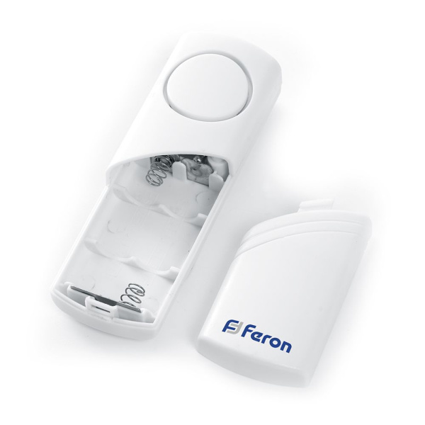 Звонок-сигнализация дверной беспроводной Feron 007-D Электрический 1 мелодия белый с питанием от батареек фото в интернет магазине Супермаркет света