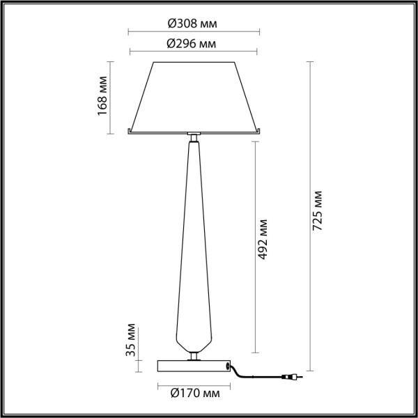 4852/1T STANDING ODL_EX21 55 черный/коричневый/стекло Высокая Лампа выкл. на базе E27 1*60W TOWER фото в интернет магазине Супермаркет света