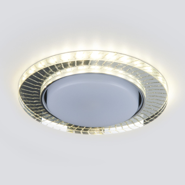 Встраиваемый точечный светильник с LED подсветкой 3033 GX53 CL/SL прозрачный/серебро фото в интернет магазине Супермаркет света