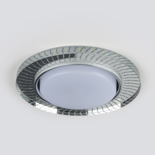 Встраиваемый точечный светильник с LED подсветкой 3033 GX53 CL/SL прозрачный/серебро фото в интернет магазине Супермаркет света