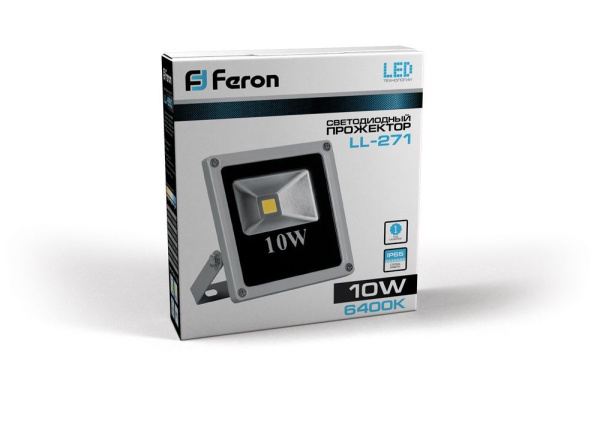 Светодиодный прожектор Feron LL-271 IP65 10W 6400K фото в интернет магазине Супермаркет света