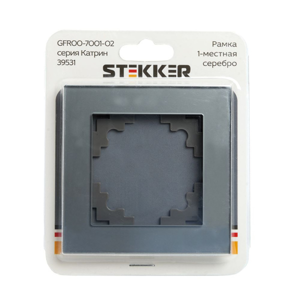 Рамка 1-местная STEKKER, GFR00-7001-03, серия Катрин, серебро фото в интернет магазине Супермаркет света