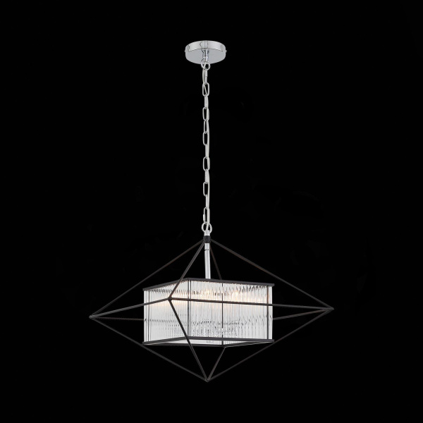 SL366.403.06 Светильник подвесной ST-Luce Хром/Черный, Прозрачный E14 6*40W SCRIGNO фото в интернет магазине Супермаркет света