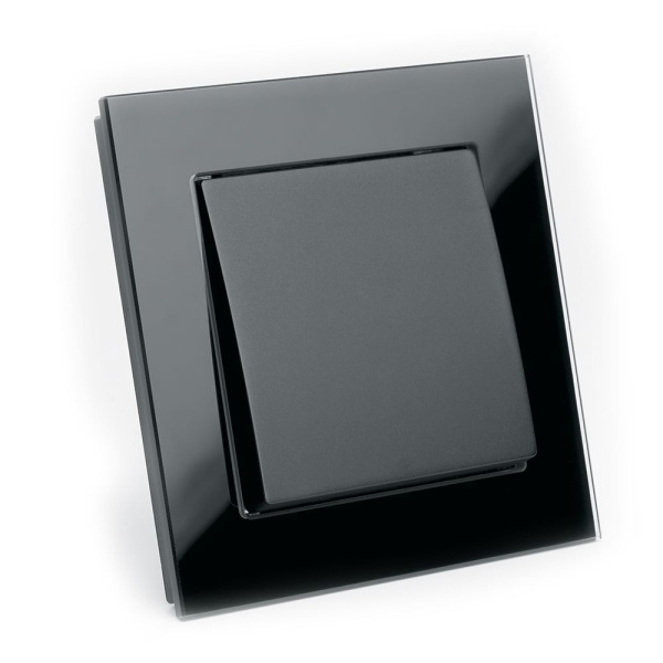 Выключатель 1-клавишный STEKKER GLS10-7003-05, 250В, 10А, серия Катрин, черный фото в интернет магазине Супермаркет света