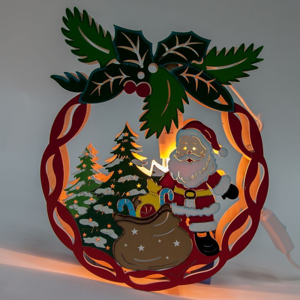 Деревянная световая фигура, 1 лампа накаливания, цвет свечения: теплый белый,  22*5*28cm, шнур 1,4 м, IP20, LT084 фото в интернет магазине Супермаркет света