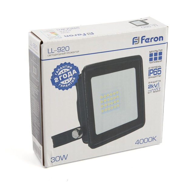 Светодиодный прожектор Feron LL-920 IP65 30W 4000K фото в интернет магазине Супермаркет света