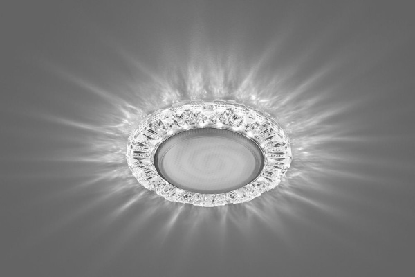 Светильник встраиваемый с белой LED подсветкой Feron CD4023 потолочный GX53 без лампы прозрачный фото в интернет магазине Супермаркет света