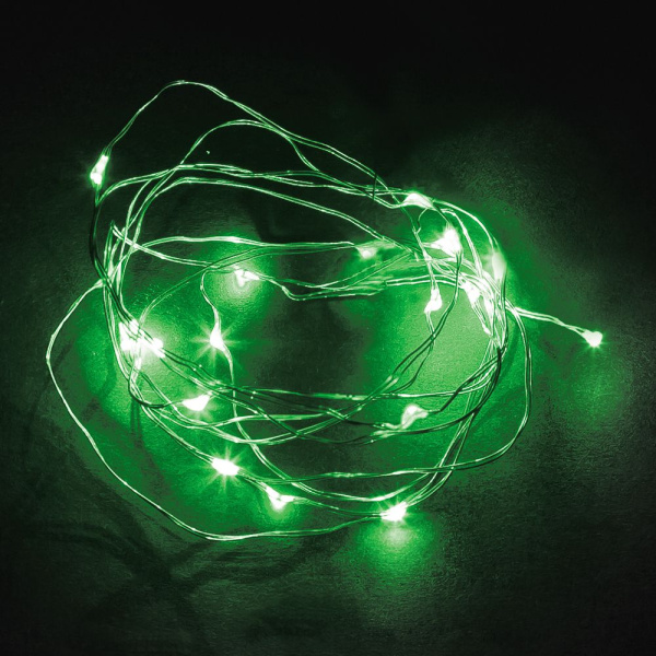 Светодиодная гирлянда Feron CL570 линейная, зеленый, 2м + 0.5м, с питанием от батареек, прозрачный шнур фото в интернет магазине Супермаркет света