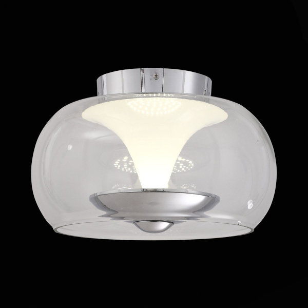 SL477.102.01 Светильник потолочный ST-Luce Хром/Прозрачный, Белый LED 1*15W 4000K SOBRIO фото в интернет магазине Супермаркет света