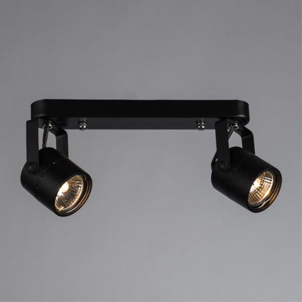 Споты с двумя плафонами arte lamp a1310pl-2bk фото в интернет магазине Супермаркет света