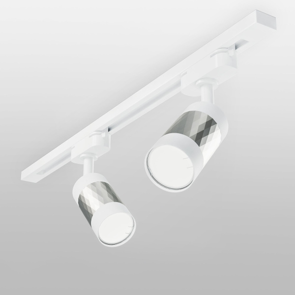 Трековый светильник для однофазного шинопровода Mizar GU10 Белый/серебро MRL 1007 фото в интернет магазине Супермаркет света