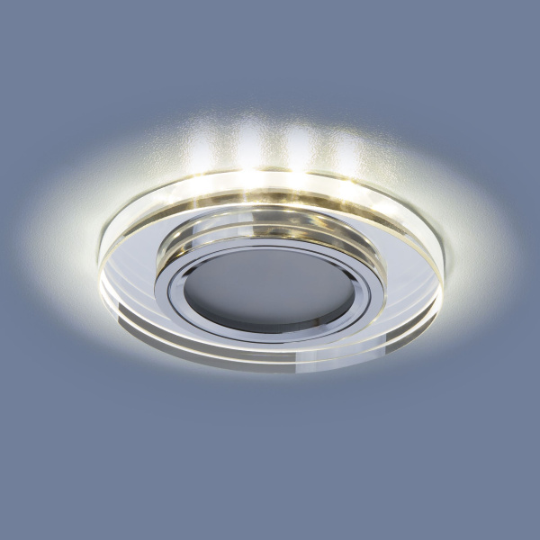 Встраиваемый точечный светильник со светодиодной подсветкой 2227 MR16 SL зеркальный/серебро фото в интернет магазине Супермаркет света
