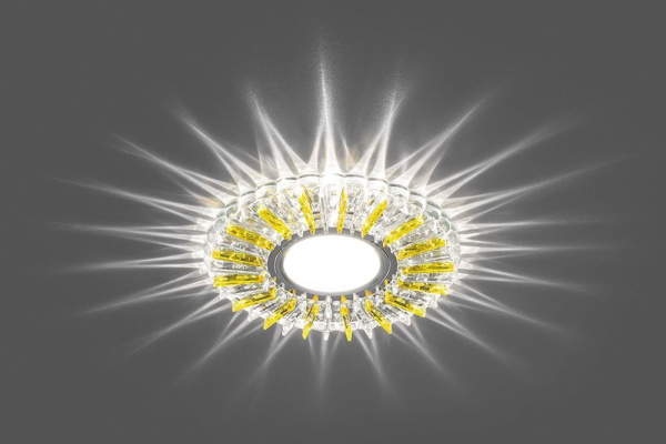 Светильник встраиваемый с белой LED подсветкой Feron CD900 потолочный MR16 G5.3 прозрачный-желтый фото в интернет магазине Супермаркет света