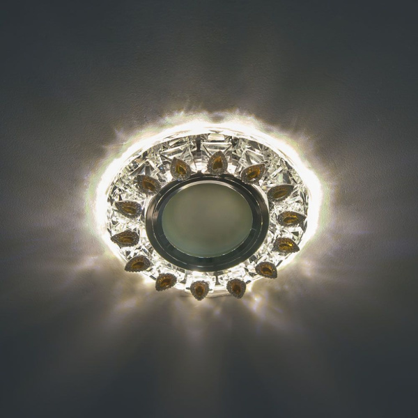 Светильник встраиваемый с белой LED подсветкой Feron CD55A потолочный MR16 G5.3 прозрачно-желтый фото в интернет магазине Супермаркет света