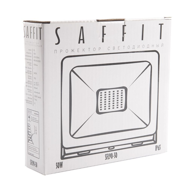 Светодиодный прожектор SAFFIT SFL90-50 IP65 50W 6400K белый фото в интернет магазине Супермаркет света