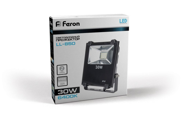 Светодиодный прожектор Feron LL-850 IP65 30W 6400K фото в интернет магазине Супермаркет света
