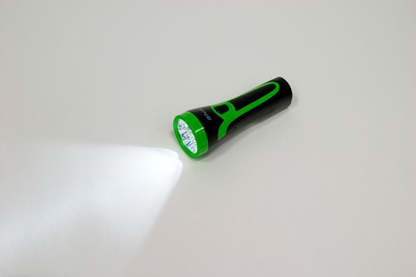Фонарь аккумуляторный ручной  7LED 0,6W со встроенной вилкой для зарядки, зеленый, TL043 фото в интернет магазине Супермаркет света