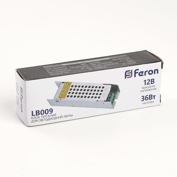 Трансформатор электронный для светодиодной ленты 36W 12V (драйвер), LB009 фото в интернет магазине Супермаркет света