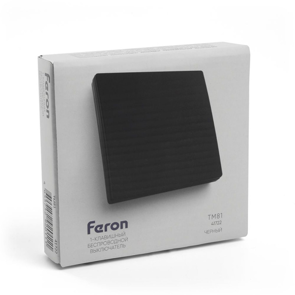 Выключатель беспроводной FERON TM81 SMART, 230V, 500W, одноклавишный, черный фото в интернет магазине Супермаркет света